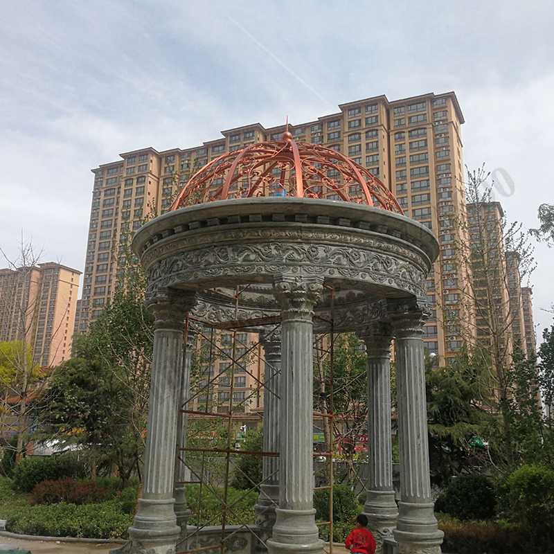 歐式景觀亭子，小區(qū)石雕涼亭，大理石石材亭子