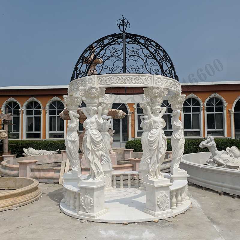 歐式人物涼亭，歐式石雕涼亭，石雕人物涼亭