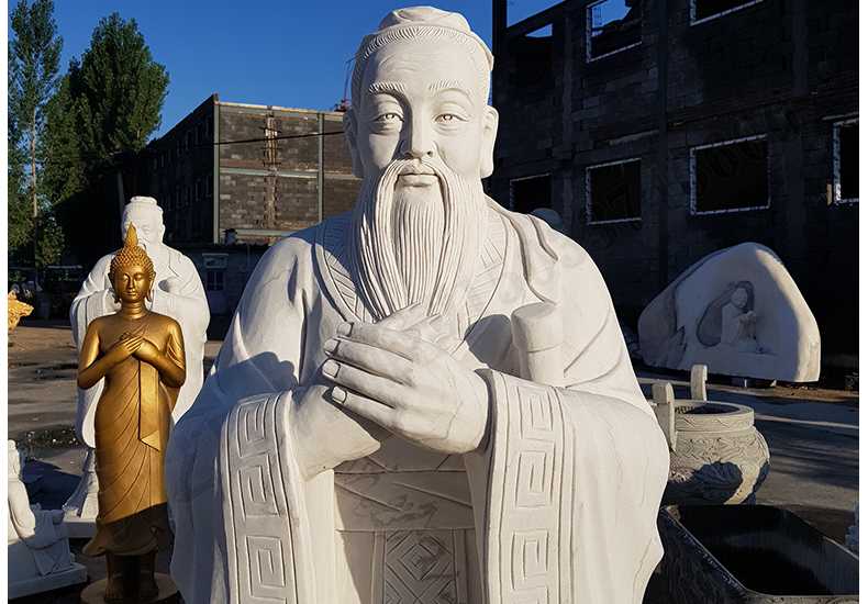 石雕孔子像，大理石孔子像，漢白玉孔子像