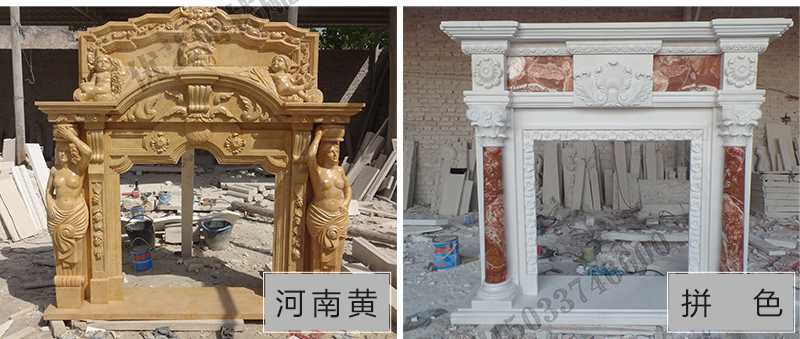 石雕壁爐架款式，定制石雕壁爐架，石雕壁爐架廠家