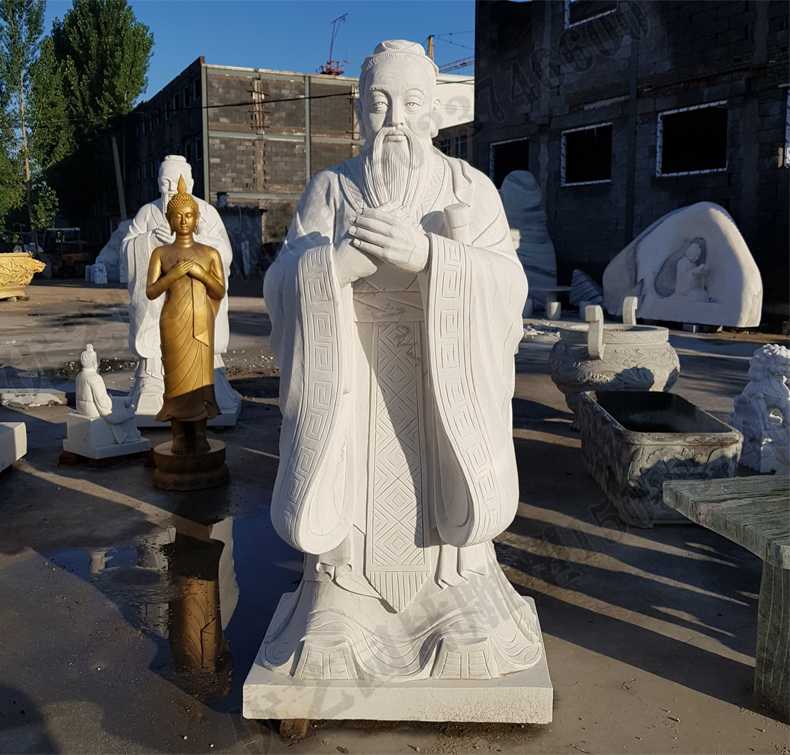 石雕孔子像，大理石孔子像，校園孔子雕像