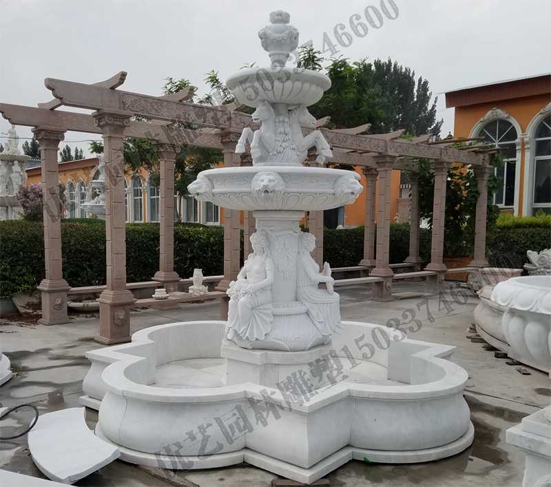 大理石噴泉，歐式人物動(dòng)物噴泉，室外景觀噴泉定制