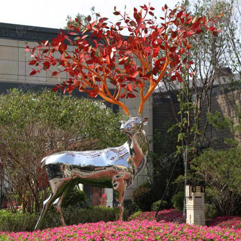 不銹鋼鹿，不銹鋼雕塑，不銹鋼鹿定制
