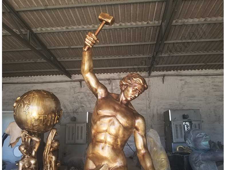 自我雕刻銅雕塑，銅自我雕刻雕塑，雕刻自我銅人物雕塑