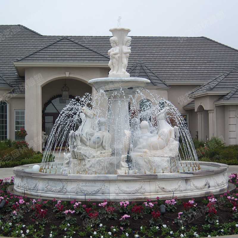 石雕噴泉，大理石噴泉，人物石雕噴泉