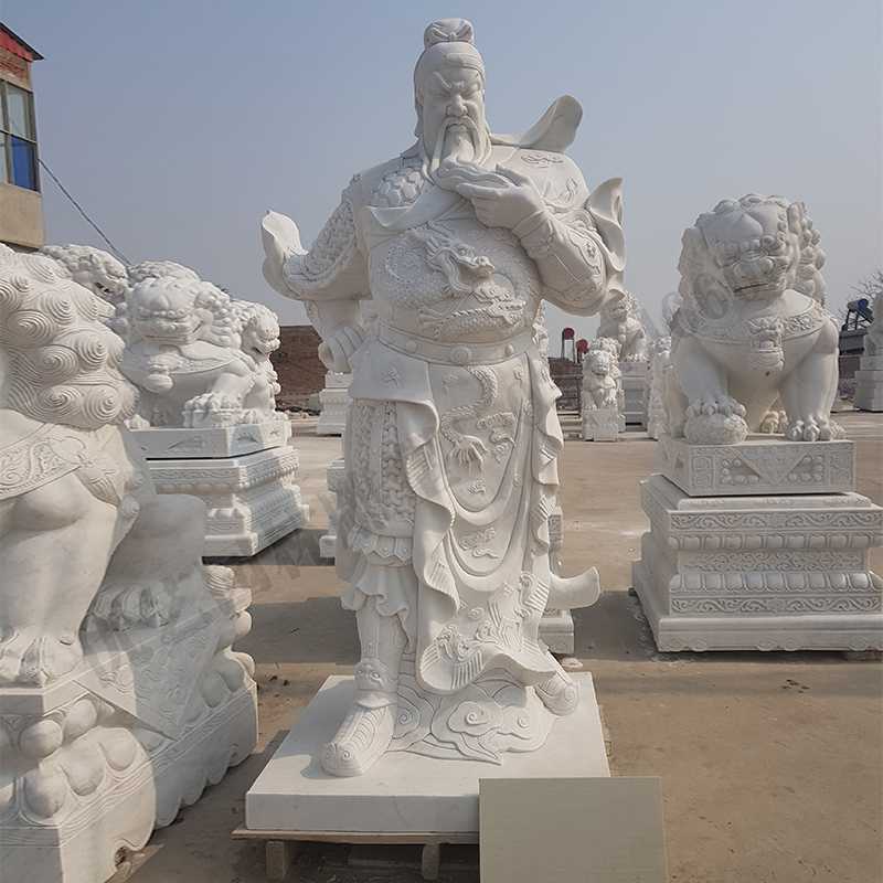 漢白玉關(guān)公像，大理石關(guān)公像，石雕關(guān)公雕像，石材關(guān)公像