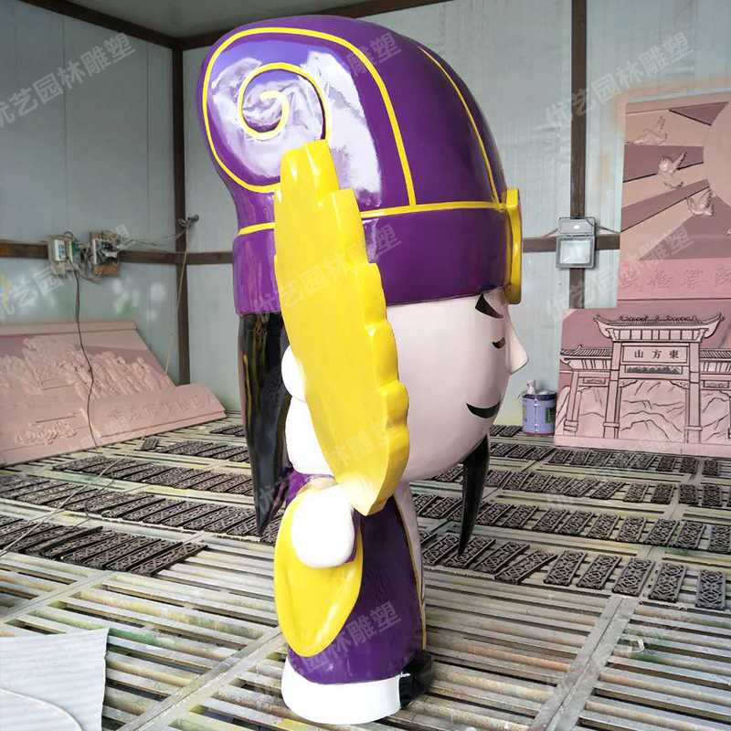 玻璃鋼諸葛亮，卡通諸葛亮雕塑