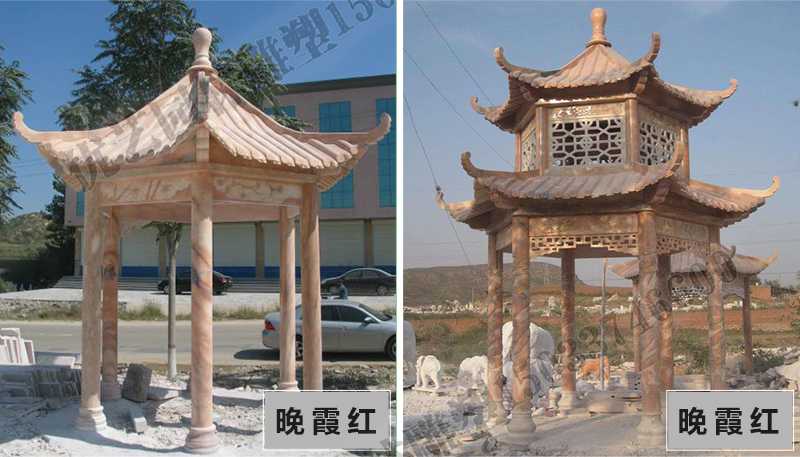 中式大理石涼亭，石雕涼亭廠家，石雕景觀涼亭定制