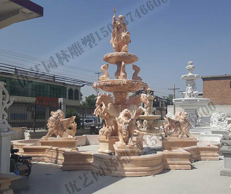 大理石景觀噴泉，歐式大型噴泉，石雕噴泉廠家