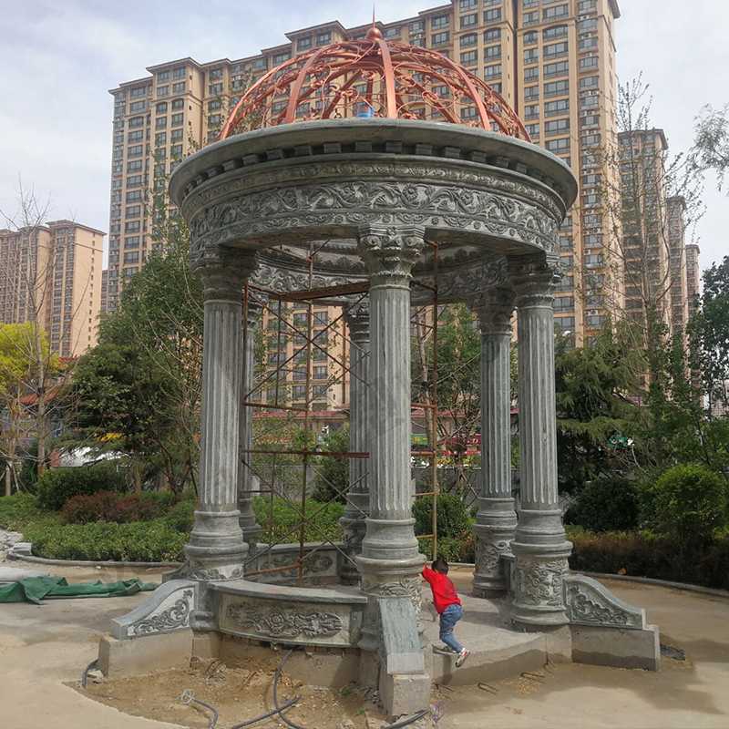 小區(qū)景觀涼亭，大理石亭子安裝