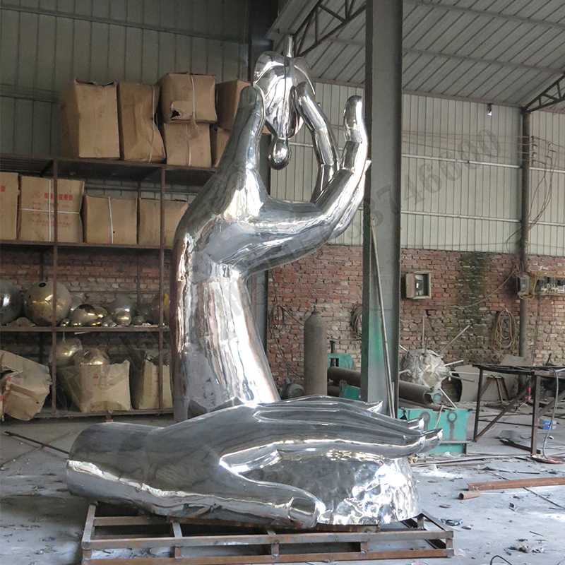 環(huán)保不銹鋼雕塑，不銹鋼水滴雕塑，環(huán)保主題景觀雕塑